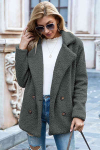 lvy Lane Full Size Lapel Collar Sherpa Coat Trandify deal