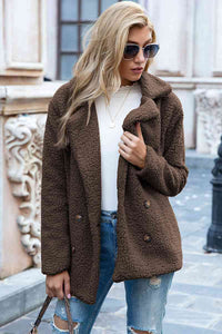 lvy Lane Full Size Lapel Collar Sherpa Coat Trandify deal