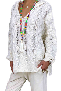 Cable-Knit Hooded Sweater Trandify deal