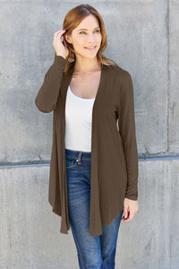 Basic Bae Full Size Open Front Long Sleeve Cardigan Trandify deal