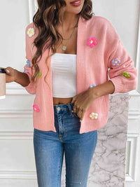 Floral Long Sleeve Open Front Cardigan Trandify deal