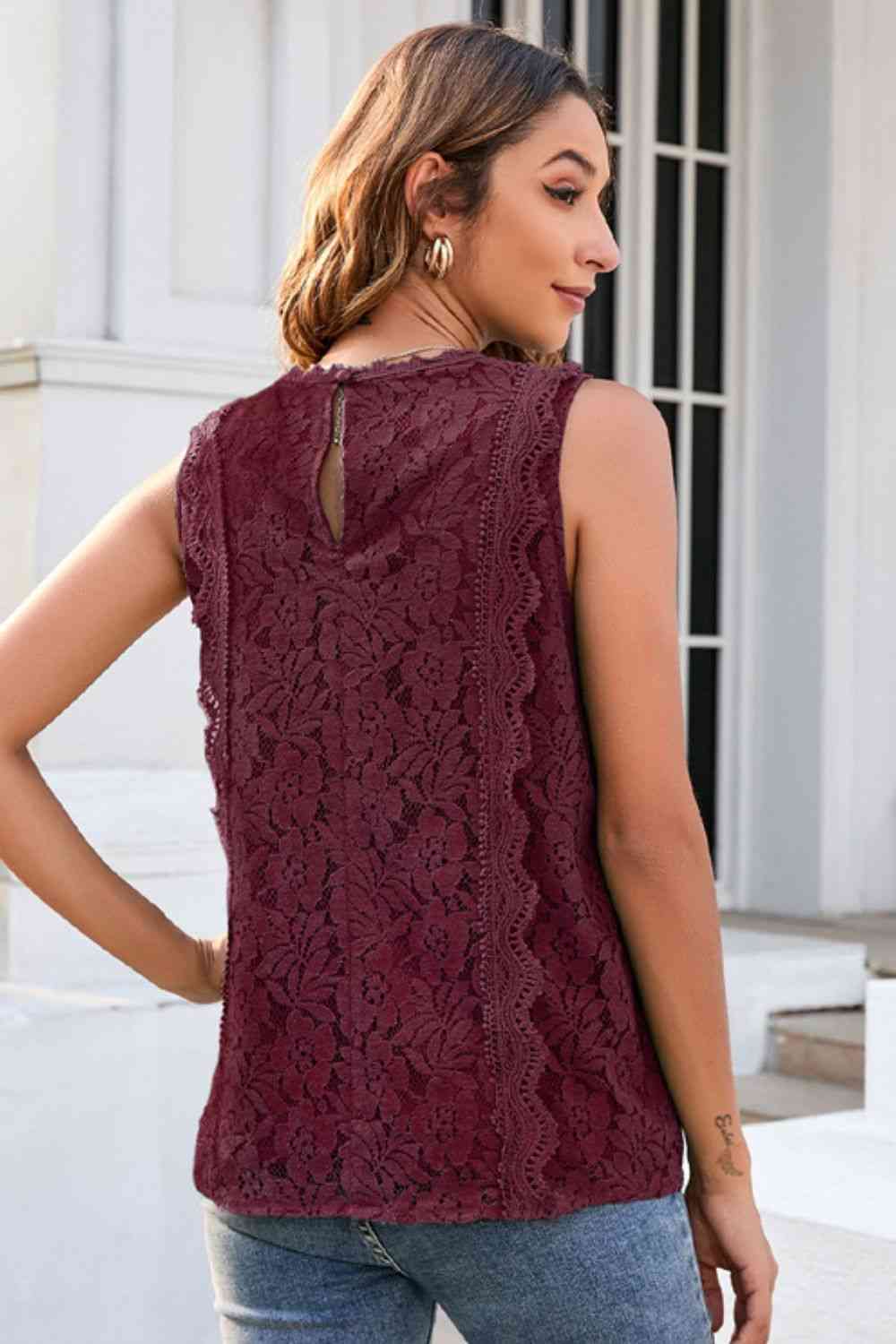 Lace V-Neck Tank Trandify deal