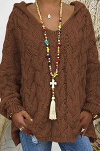 Cable-Knit Hooded Sweater Trandify deal