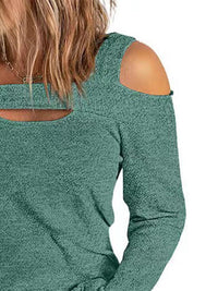 Full Size Cutout Cold Shoulder Blouse Trandify deal