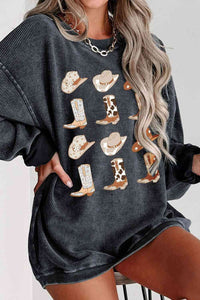 Cowboy Hat & Boot Graphic Sweatshirt - Trandify Deal