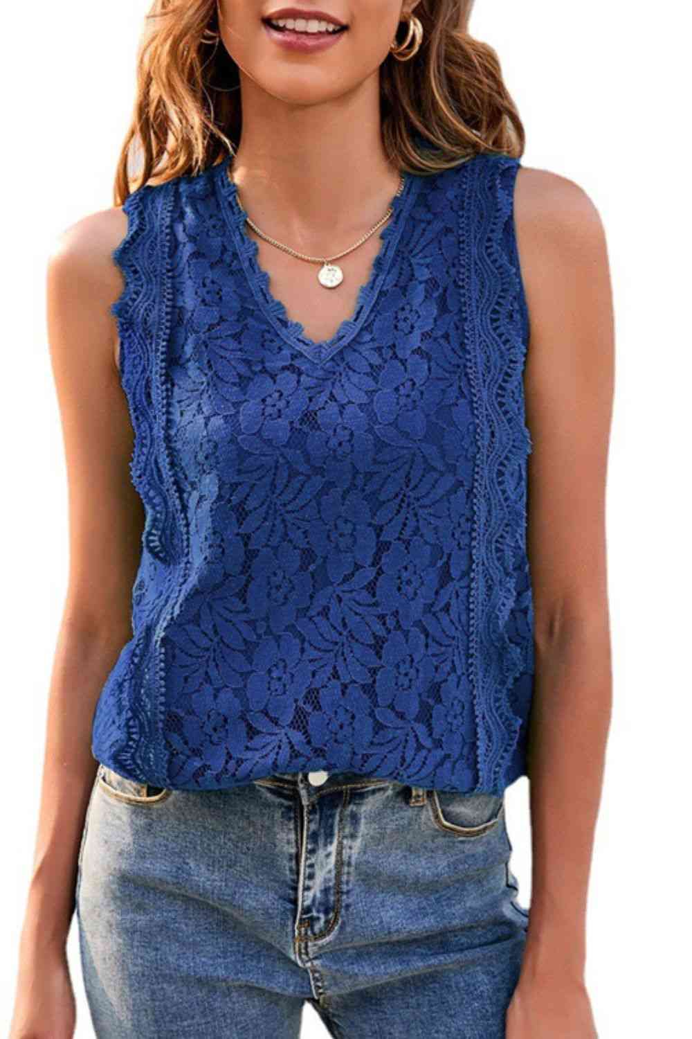 Lace V-Neck Tank Trandify deal
