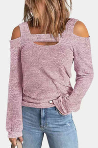 Full Size Cutout Cold Shoulder Blouse Trandify deal
