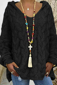 Cable-Knit Hooded Sweater Trandify deal