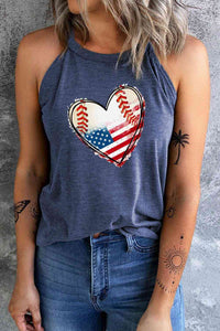 US Flag Heart Graphic Tank - Trandify Deal