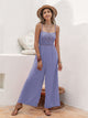 Openwork Spaghetti Strap Wide Leg Jumpsuit for Women – Trendy Summer Outfit