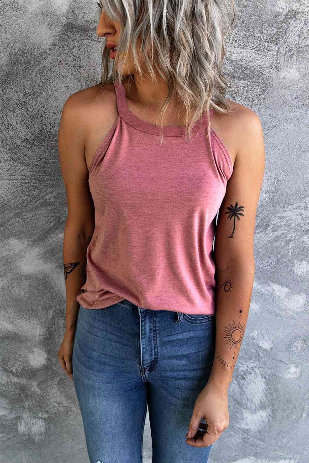 Curved Hem Grecian Tank Top - Trandify Deal