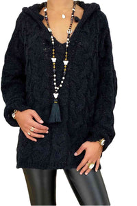 Cable-Knit Hooded Sweater Trandify deal