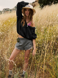 Half Zip Pocketed Dropped Shoulder Hoodie Trandify deal