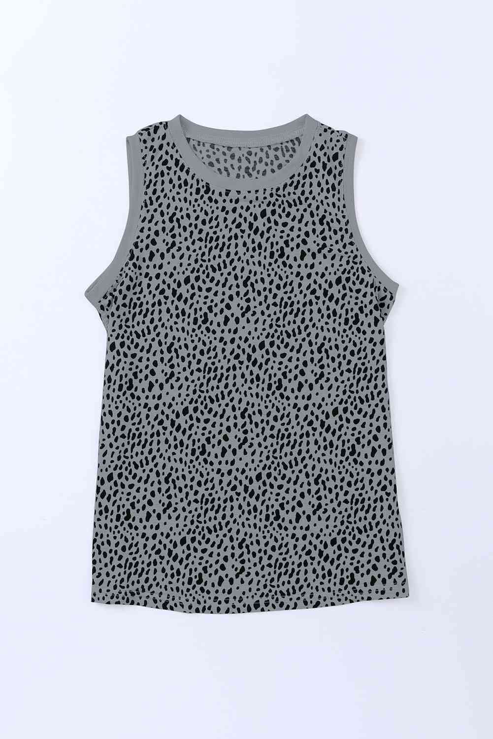 Printed Round Neck Tank - Trandify Deal