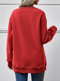 Graphic Round Neck Dropped Shoulder Sweatshirt Trandify deal