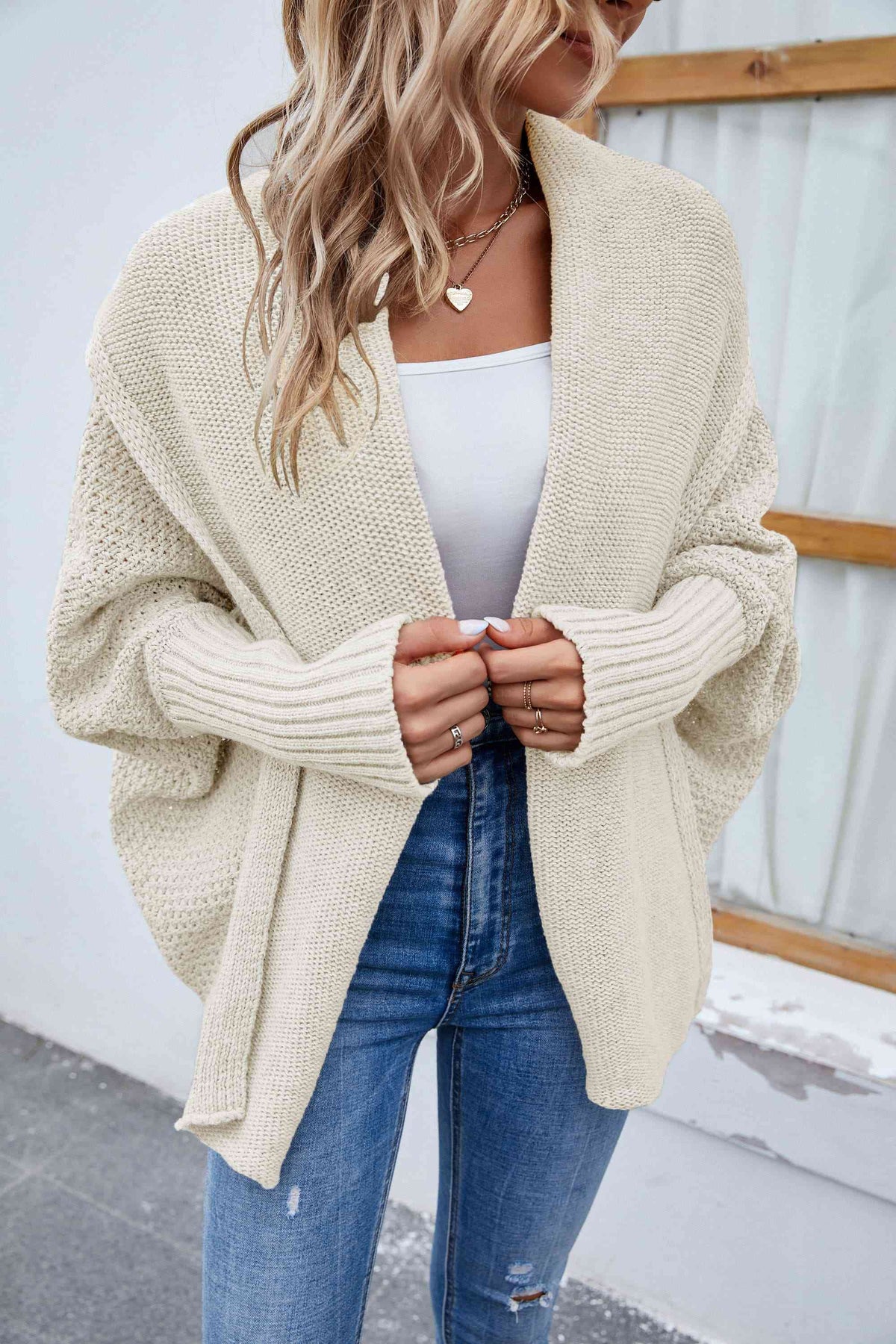Open Front Long Sleeve Cardigan Trandify deal