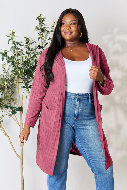 Basic Bae Full Size Hooded Sweater Cardigan Trandify deal