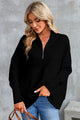 Half Zip Pocketed Dropped Shoulder Sweatshirt Trandify deal