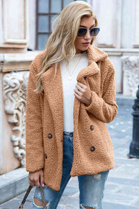 lvy Lane Full Size Lapel Collar Sherpa Coat Trandify deal