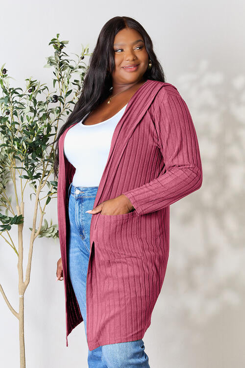 Basic Bae Full Size Hooded Sweater Cardigan Trandify deal