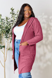 Basic Bae Full Size Hooded Sweater Cardigan Trandify deal
