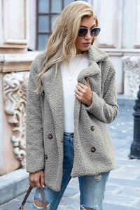 lvy Lane Full Size Lapel Collar Sherpa Coat Trandify deal