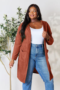 Basic Bae Full Size Hooded Sweater Cardigan Trandify deal
