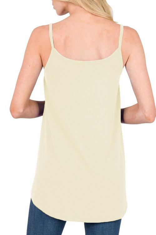 Full Size Spaghetti Strap V-Neck Flowy Tunic Cami Trandify deal