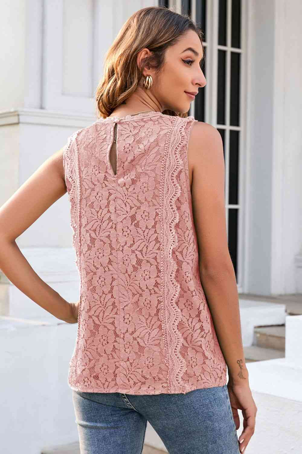Lace V-Neck Tank Trandify deal