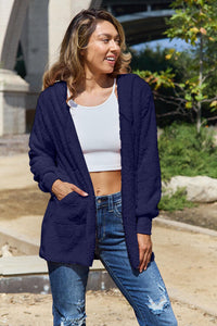 Full Size Teddy Hooded Jacket with Pockets Trandify deal