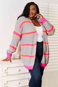 Woven Right Ribbed Long Sleeve Cardigan Trandify deal