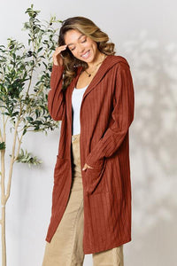 Basic Bae Full Size Hooded Sweater Cardigan Trandify deal