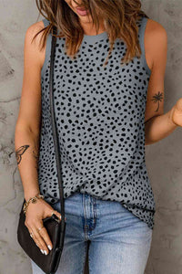 Printed Round Neck Tank - Trandify Deal