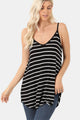 Zenana Striped V-Neck Curved Hem Cami Trandify deal