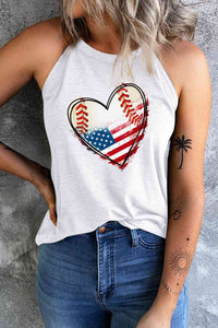 US Flag Heart Graphic Tank - Trandify Deal