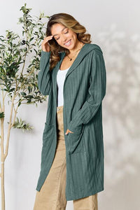 Basic Bae Full Size Hooded Sweater Cardigan Trandify deal