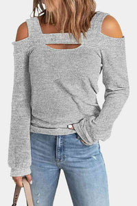 Full Size Cutout Cold Shoulder Blouse Trandify deal