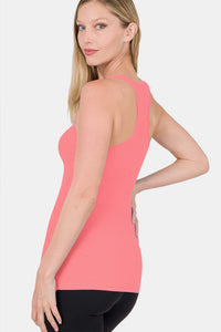 Zenana Stretchy Ribbed Knit Racerback Tank Trandify deal