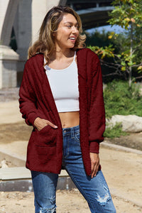 Full Size Teddy Hooded Jacket with Pockets Trandify deal