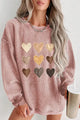 Heart Round Neck Dropped Shoulder Sweatshirt - Trandify Deal