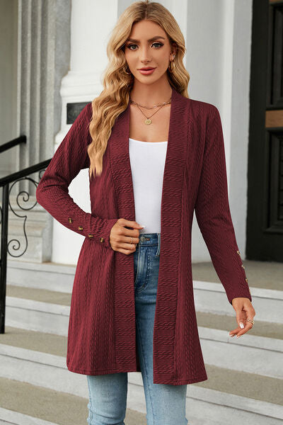 Open Front Long Sleeve Cardigan Trandify deal