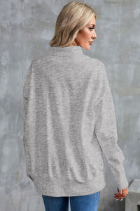 Half Zip Pocketed Dropped Shoulder Sweatshirt Trandify deal