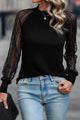 Mock Neck Raglan Sleeve Blouse Trandify deal