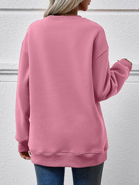 Graphic Round Neck Dropped Shoulder Sweatshirt Trandify deal