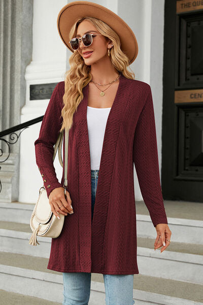 Open Front Long Sleeve Cardigan Trandify deal