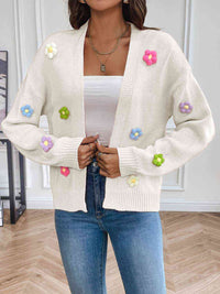 Floral Long Sleeve Open Front Cardigan Trandify deal