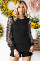 Double Take Textured Applique Long Sleeve Blouse Trandify deal
