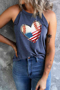 US Flag Heart Graphic Tank - Trandify Deal