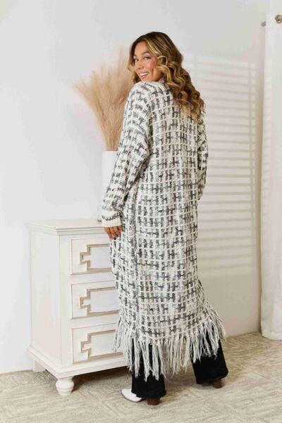 Angel wings Multicolored Open Front Fringe Hem Cardigan Trandify deal