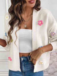 Floral Long Sleeve Open Front Cardigan Trandify deal